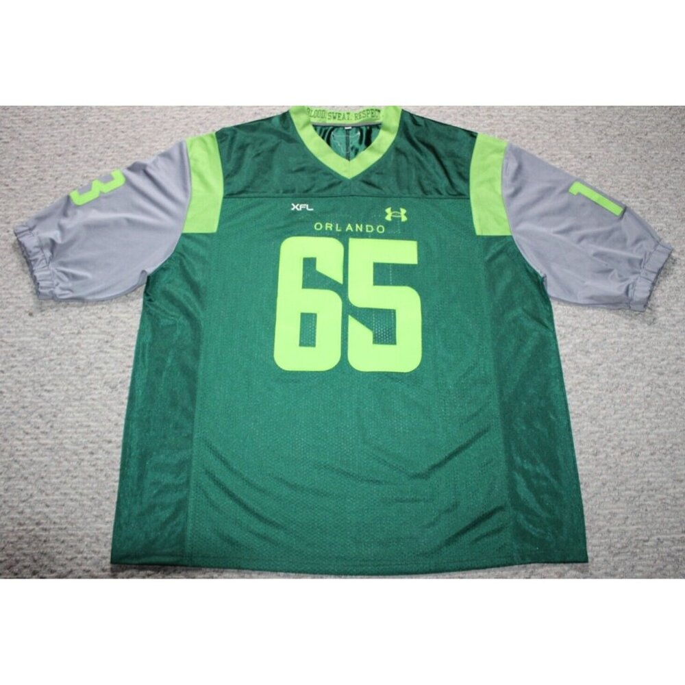 XFL Football Orlando Guardians Dye Sewn Jersey 3XL Green Under Armour